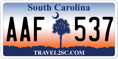 SC license plate AAF537