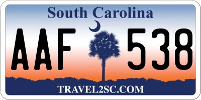 SC license plate AAF538