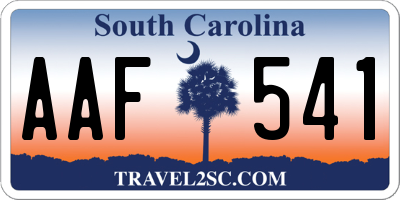 SC license plate AAF541