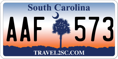 SC license plate AAF573