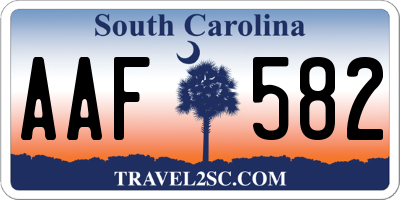 SC license plate AAF582