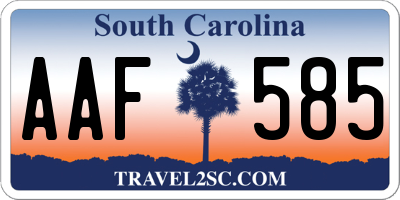 SC license plate AAF585