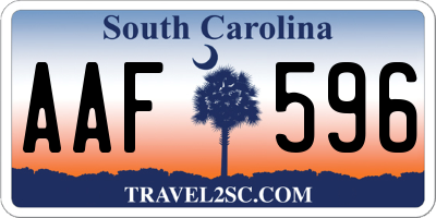 SC license plate AAF596