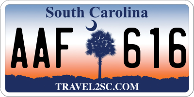 SC license plate AAF616