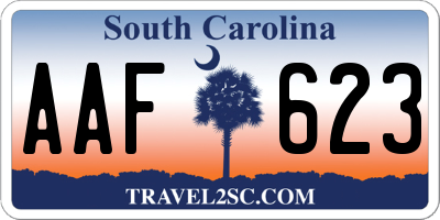 SC license plate AAF623