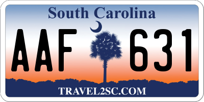 SC license plate AAF631