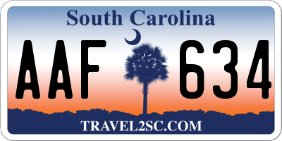 SC license plate AAF634
