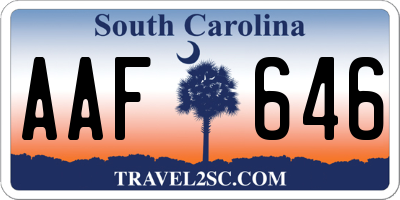 SC license plate AAF646