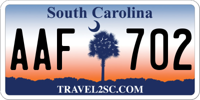 SC license plate AAF702