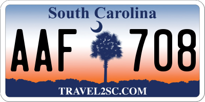 SC license plate AAF708