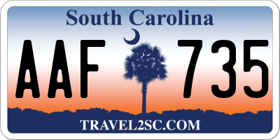 SC license plate AAF735