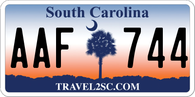 SC license plate AAF744