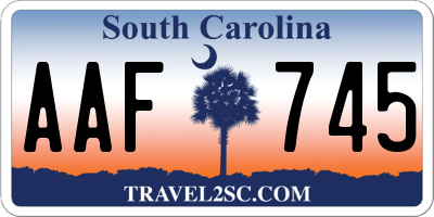 SC license plate AAF745