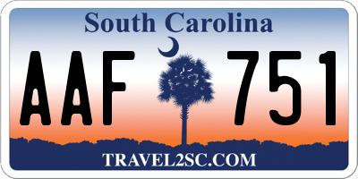 SC license plate AAF751