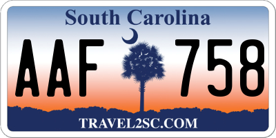 SC license plate AAF758
