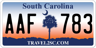 SC license plate AAF783