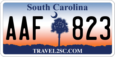 SC license plate AAF823