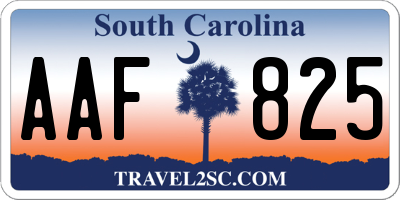 SC license plate AAF825