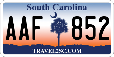 SC license plate AAF852