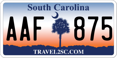 SC license plate AAF875