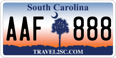 SC license plate AAF888