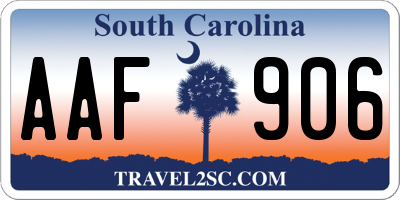 SC license plate AAF906