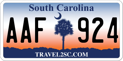 SC license plate AAF924