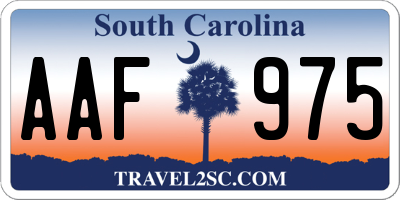 SC license plate AAF975