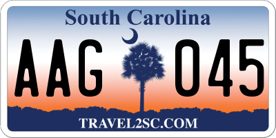 SC license plate AAG045