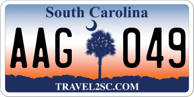 SC license plate AAG049