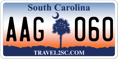 SC license plate AAG060