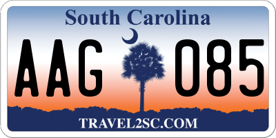 SC license plate AAG085