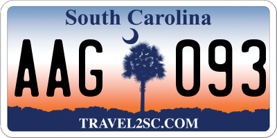 SC license plate AAG093