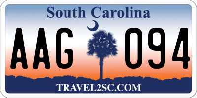 SC license plate AAG094