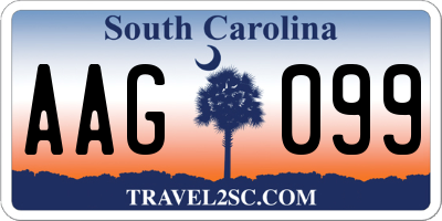 SC license plate AAG099