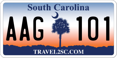 SC license plate AAG101