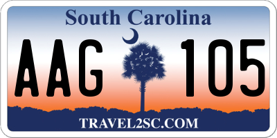 SC license plate AAG105