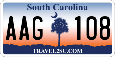 SC license plate AAG108
