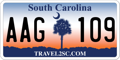 SC license plate AAG109