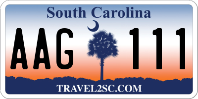 SC license plate AAG111
