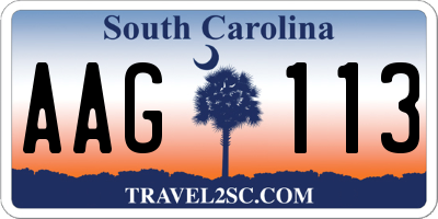 SC license plate AAG113