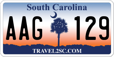 SC license plate AAG129