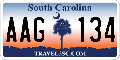 SC license plate AAG134