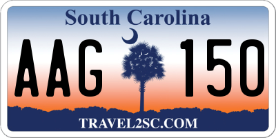 SC license plate AAG150