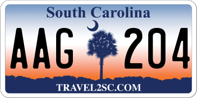 SC license plate AAG204