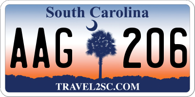 SC license plate AAG206