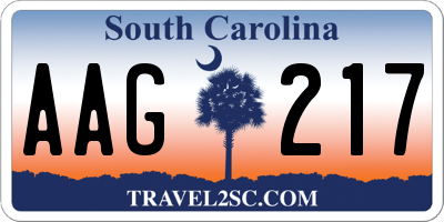 SC license plate AAG217