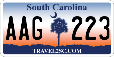 SC license plate AAG223