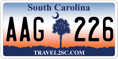 SC license plate AAG226