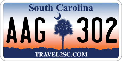 SC license plate AAG302